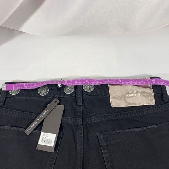 FREE PEOPLE ONE TEASPOON CONCHO MARINES MID RISE EXTREME WIDE BLACK NEW NWT - Picture 6 of 12